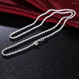 Chains Classic 925 Sterling Silver 16 / 18 20 22 24 Inch 3mm Rope Necklace Women's Fashion Wedding Exquisite Jewellery