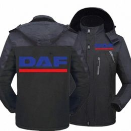 Nuovi uomini invernali DAF Trucks Logo Giacca spessa Veet Cappotto caldo maschile antivento con cappuccio Outwear Casual Alpinismo Cappotto 48GQ #