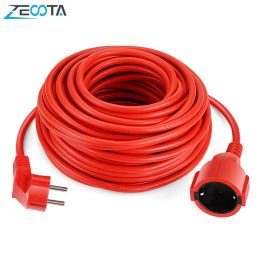 Feeding Power Strip Extension Cord 5/10/20m Cable 16a Eu Outlets 4000w Electric Schuko 1.0mm Red Indoor Outdoor Plug Sockets Engineering