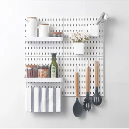 Hooks Pegboard Wall Panels Organizer Mounting Display Diy Kit Tool Storage Panel Board Rack Bathroom Kitchen