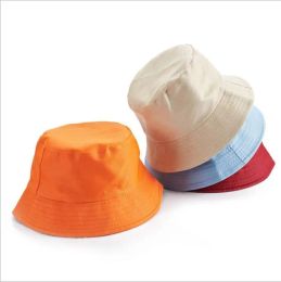 Fisherman Bucket Cap Leisure Solid Color Sports Flat Top Hat Summer Outdoor Travel Hunting Beach Sun Hats Fashion Fishing Sun Visor C802 ZZ