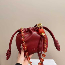 Acrylic chain designer luckybags women mini handbags bucket purse Woven Bag Leather Handbag Cloud Cowhorn Girl 230915 240516