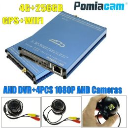 SDVR104 DHL Free GPS WIFI 4G Car Bus Truck Vehicle CCTV surveillance systems 4CH Mobile AHD DVR with 4PCS HD 720P Cameras