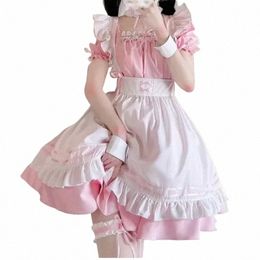 black Pink Lolita Maid Costumes Cute Girls Women Lovely Maid Cosplay Costume Animati Show Japanese Outfit Dr Clothes S-5XL H3H7#