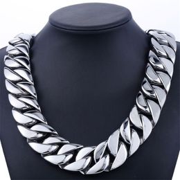 31mm 316L Stainless Steel Mens Boys Super Heavy Silver Color Chain Curb Necklace Whole Gift Jewelry LHN35 201013320d