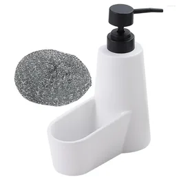 Liquid Soap Dispenser Colours Kitchen With Sponge Holder Home Bathroom Dish Detergent Cleaning Supplies