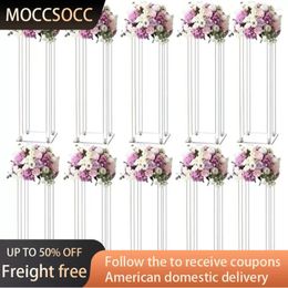 Vases 23inch 10pcs Acrylic Flower Sand Wedding Centrepieces For Tables Clear Column Stand Luxury Decoration Vase Birthday Party