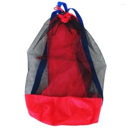 Drawstring Backpack Clothes Towels Portable Sports Water Fun Large Capacity Children Sand Toy Storage Kids Outdoor Mesh Bag Net