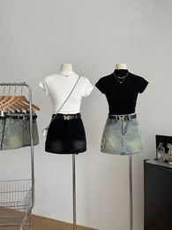 2024 Женские джинсовые шорты с буквенным принтом, сексуальные мини-джинсовые шорты, сексуальные повседневные летние крутые шорты