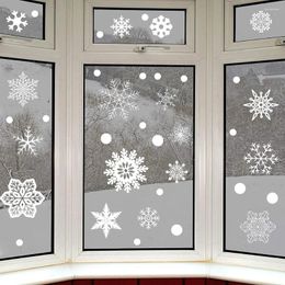 Window Stickers Christmas 37pcs Glitter Snowflake Clings Film Glass Sticker Static Decal