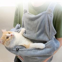 Cat Carriers Pet Carrier Apron Outdoor Travel Portable Small Dogs Hanging Chest Bag Sleeping Pocket Winter Plush Pets Pouch