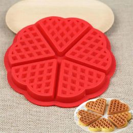 Baking Moulds 2pcs Multifunctional Waffle Mould Heart-shaped Silicone Round Cake Chequered Bakeware Tools