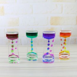 Miniatures Creative Colours Liquid Oil Spill Oil Drop Hourglass Timer Acrylic Liquid Hourglass Featured Timer Ornaments Desktop Decoration