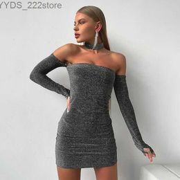 Skirts Skorts Summer Dress Women Bathing Robe Beach Suit Cover Up Swimsuit Tight Pack Nightclub Skirt Cut One Line Shoulder Solid Spandex 2024 yq240328