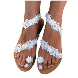 Sandals Womens floral sandals open toe sliding flap womens 2023 outdoor leisure flat modern casual shoes H2403289BOO