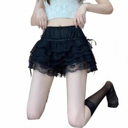 women Lace Safety Pants Bowknot Frilly Lace High Waist Safe Pants Female Boxers Under Shorts Lady Anti-light Leggings k3N8#