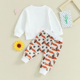 Clothing Sets Baby Girl Boy 2 Piece Cute Outfit Western Cactus Cow Head Long Sleeve Sweatshirt Elastic Pants Set Fall Clothes