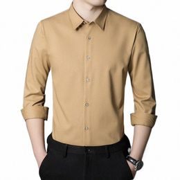 smart Casual shirts for men lg-sleeve solid tops slim fit formal shirt soft regular clothing men desinger clothes white shirt H5m0#