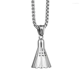 Chains Gothic Fashion Simple Titanium Steel Pendant Stainless Badminton Racket Necklace Hip Hop