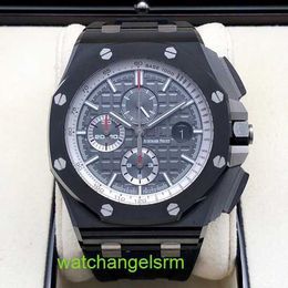 AP Wrist Watch Collection Royal Oak Offshore Series Black Ceramic 26405CE Automatic Mechanical 44mm Date Timing Function Mens Watch Dark Grey Plate