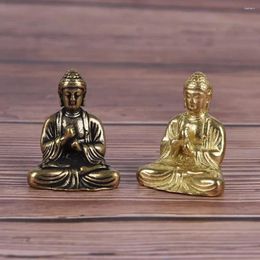 Decorative Figurines 1Pc Chinese Style Mini Sakyamuni Pendant Pure Brass Buddha Ornaments Miniature Unique Design Bonsai Crafts