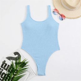 Women's Swimwear Skinny Swimsuit Stylish Candy Colour Monokini Backless One-piece For Women Quick-drying Beachwear With Summer