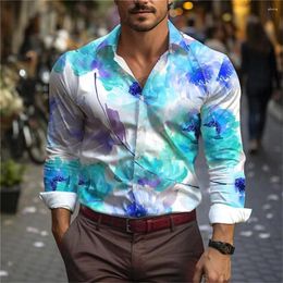 Men's Casual Shirts 2024 Street Fashion Leisure Long Sleeved Polo Collar Cardigan Button Shirt Designer Creative Clothing