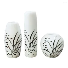 Vases 3 Pcs Small Vase Mini Furniture Miniature Accessory House Adornment Ceramics Decor