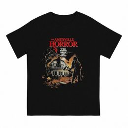the Amityville Horror T-Shirt Men Scary Horror Leisure Cott Tee Shirt Crewneck Short Sleeve T Shirts 6XL Tops H8bT#