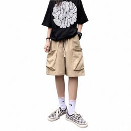 women Cargo Shorts Graphic Baggy Shorts Summer Harajuku Bermuda Drawstring Wide Leg Short Pants with Pockets b4en#