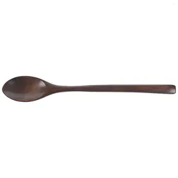 Spoons Wooden 6 Pieces Wood Soup For Eating Mixing Stirring Cooking Long Handle Spoon With Japanese Style Kitchen