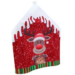 Chair Covers Christmas Santa Claus Hat Dining Slipcovers Xmas Back Cover For Dinning Room Decoration (