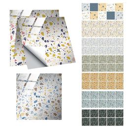 Window Stickers 10Pcs Terrazzo DIY Waterproof Self Adhesive Tile Wall Crystal Films House Furniture Renovation Decals Kitchen