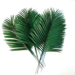 Blommor växter konstgjord fjäril dekorativ grön areca palm lämnar bröllopsdekoration 35 lång 28 cm bred