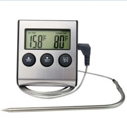 Gauges Digital Food Meat Cooking Kitchen Thermometer for Smoker Grill Oven BBQ Clock Timer 0~250°C Food Thermometer Kitchen BBQ Steak