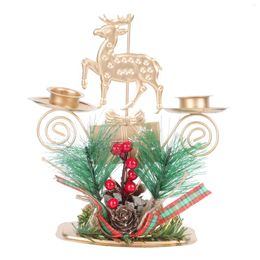 Candle Holders Reindeer Tealight Holder Candlestick Metal Serving Tray Christmas Candleholder