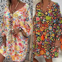 Plus Size Dress for Women Clothing 2023 Summer Oversized Sexy Boho Mini Large Female Casual Loose Short Skirt Vestido 240321