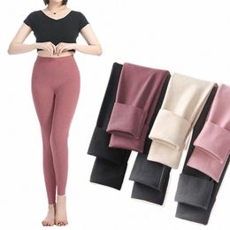 leggings Pants Women Trousers Warm Slim Fit Render Pants Elasticity Solid Colour High Waist Lgs Autumn Winter Slack Plus Size b31j#