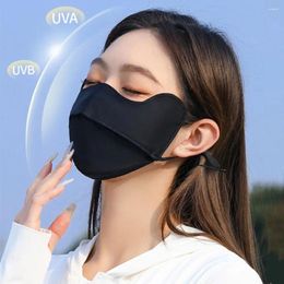 Scarves Summer Silk Mask Adjustable Face Sunscreen Scarf Cover Solid Color UV Protection Gini Sports