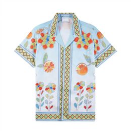 New Luxury Designer Shirt Men's Fashion Geometric Letter Printing Bowling Shirt Hawaiian Flower Casual Shirt Men's Slim Fit Short Sleeve Dress Shirt