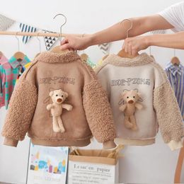 Jackets Children Thick Lamb Velvet Coat Baby Autumn Winter Fsahion Clothing For Girls Boys Cartoon Casual Jacket Infant Kids Outerwear