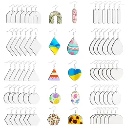 Dangle Earrings 60Pcs Sublimation Blank Heat Transfer Unfinished Earring With Hooks For DIY Accessories