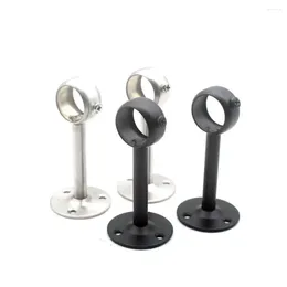 Shower Curtains Stainless Steel With Nails Quality Wardrobe Rail Holder Curtain Rod Bracket Clothes Tube Support