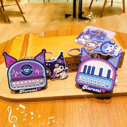 Wholesale of genuine Sanli Ou Kuromi Happy Singing Music Qin Decompression Pendant Cartoon Car Keychain Creative Small Gifts