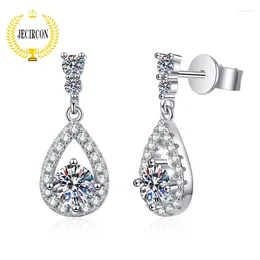 Stud Earrings JECIRCON Product 925 Sterling Silver For Women High-end Fashion 0.5 Carat Moissanite Diamond Wedding Jewellery