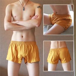 Underpants Men's Simple Underwear Youth Fashion Aro Pants For Gays Low Waisted Boxer Shorts Pure Cotton Home Panties Solid Colour