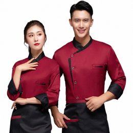 man Western Restaurant Chef Jacket Lg short Sleeve Woman Cafe Kitchen Work Wear Bakery Cooking Tops Fast Food Chef Uniform 14l4#