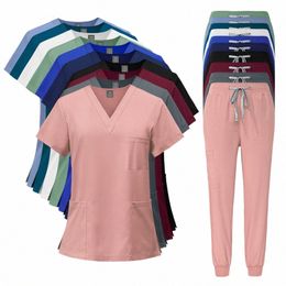 health Services Medical Shirt Pants Sets Fi Doctor Nurse Surgical Gown Profial Beauty Sal Scrub Medical spa Uniforms O3Re#