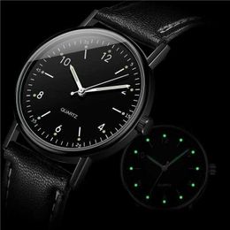 Wristwatches New Fashion Women Watches Luminous Watch Ladies Leather Belt Watch Simple Digital Quartz Watches Reloj Mujer 24329