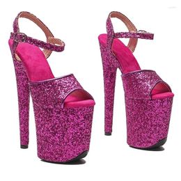 Dance Shoes Model Shows Wome Fashion 20CM/8inches Glitter Upper Platform Sexy High Heels Sandals Pole 281